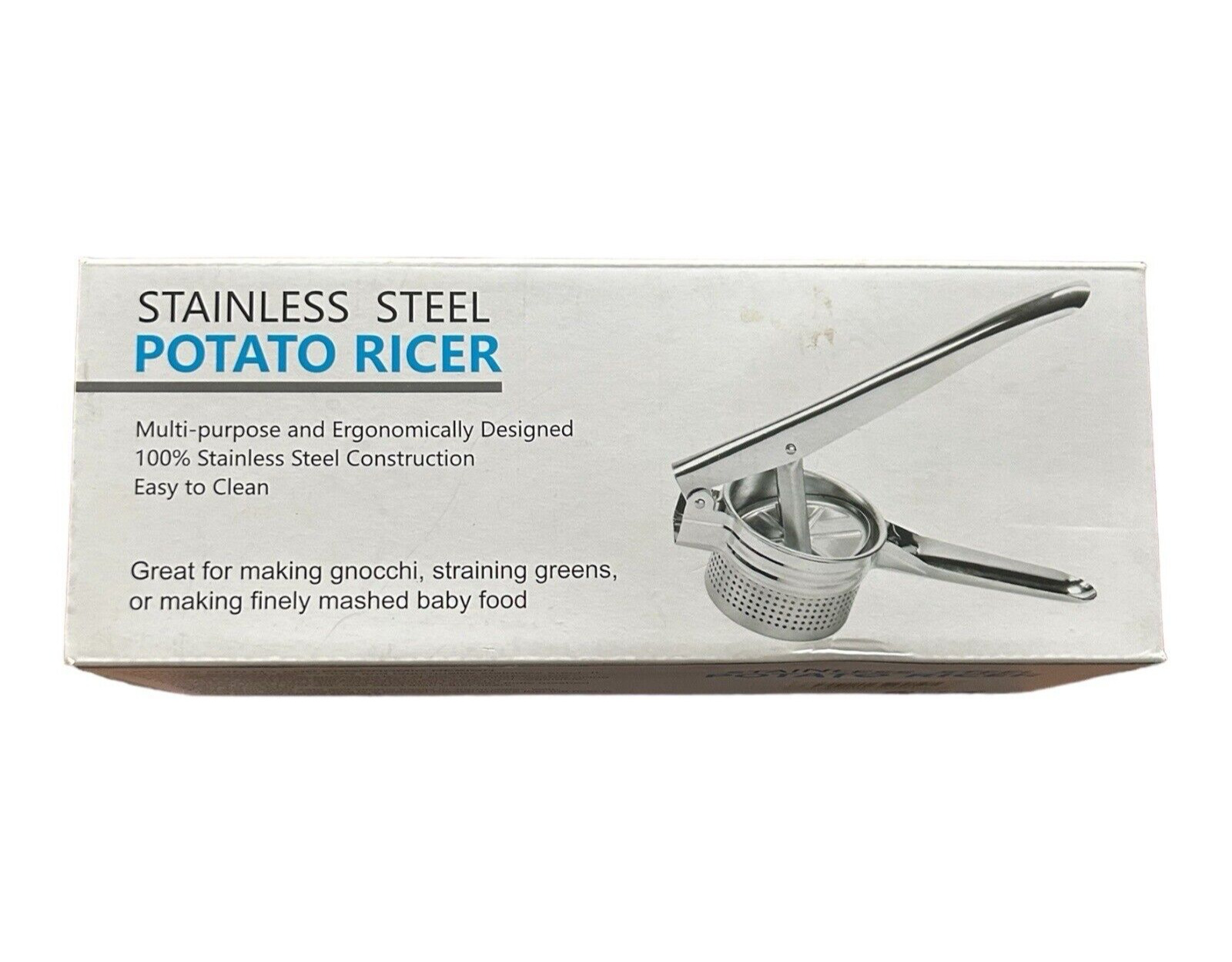 NEW Stainless Steel Potato Ricer Multi Purpose Ergonomic 3 Discs Easy Clean