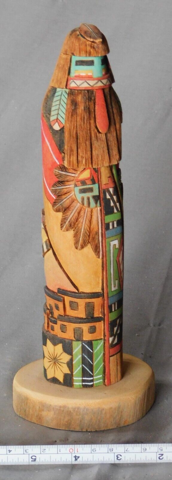 Native American Hopi kachina katsina Heoto Mana signed Edward Huma carved paint