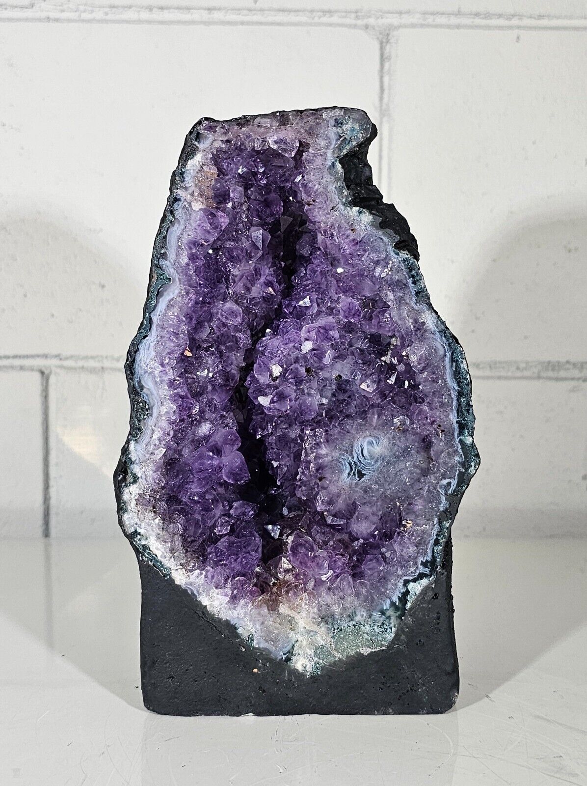 6.73 LB  AAA Natural Amethyst Cathedral Quartz Crystal Druzy Purple (A4)