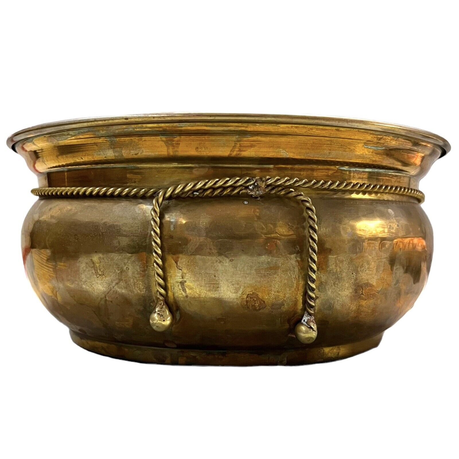 Brass Color Metal Cauldron Bowl 10” x 4.5”