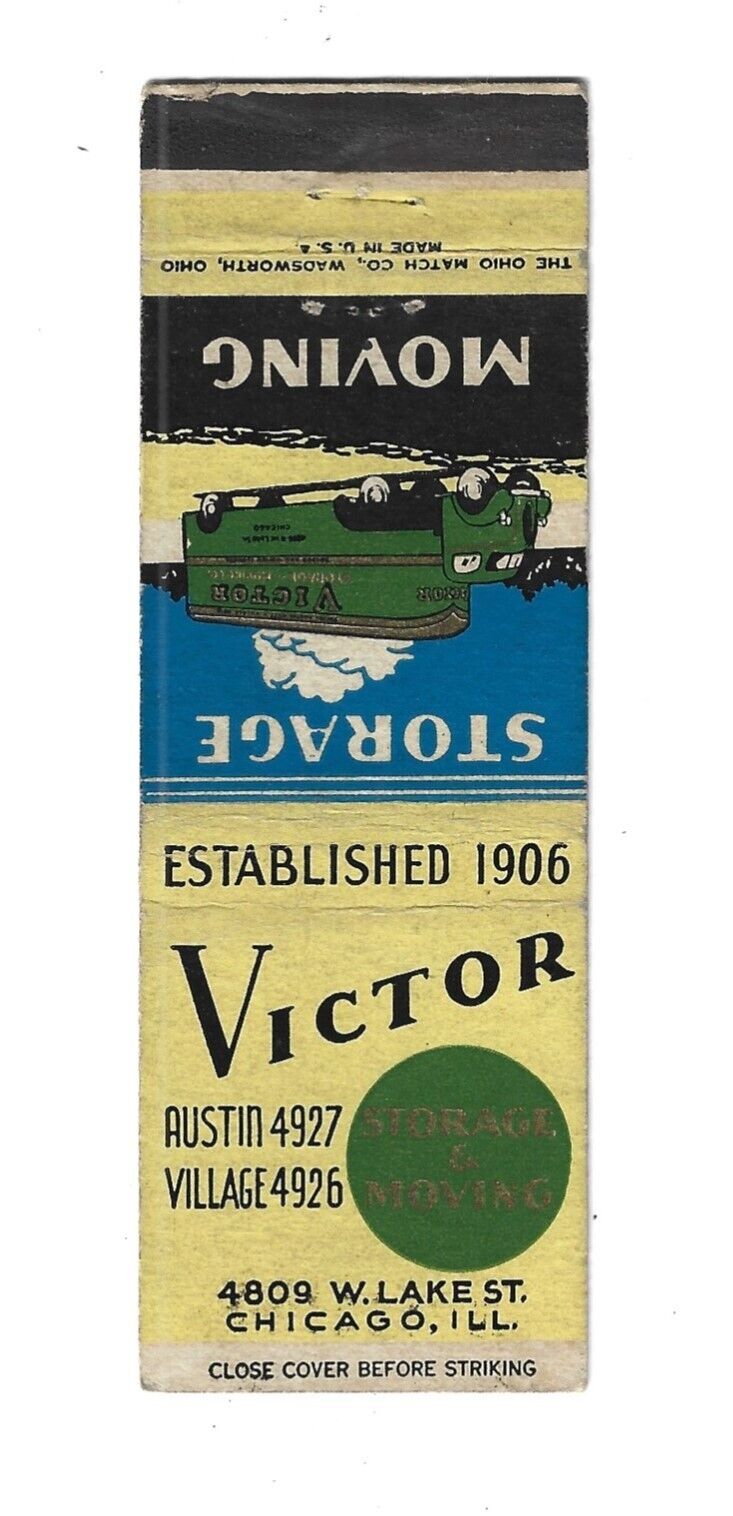 Victor Trucking Co.  Matchcover   Chicago, ILL.
