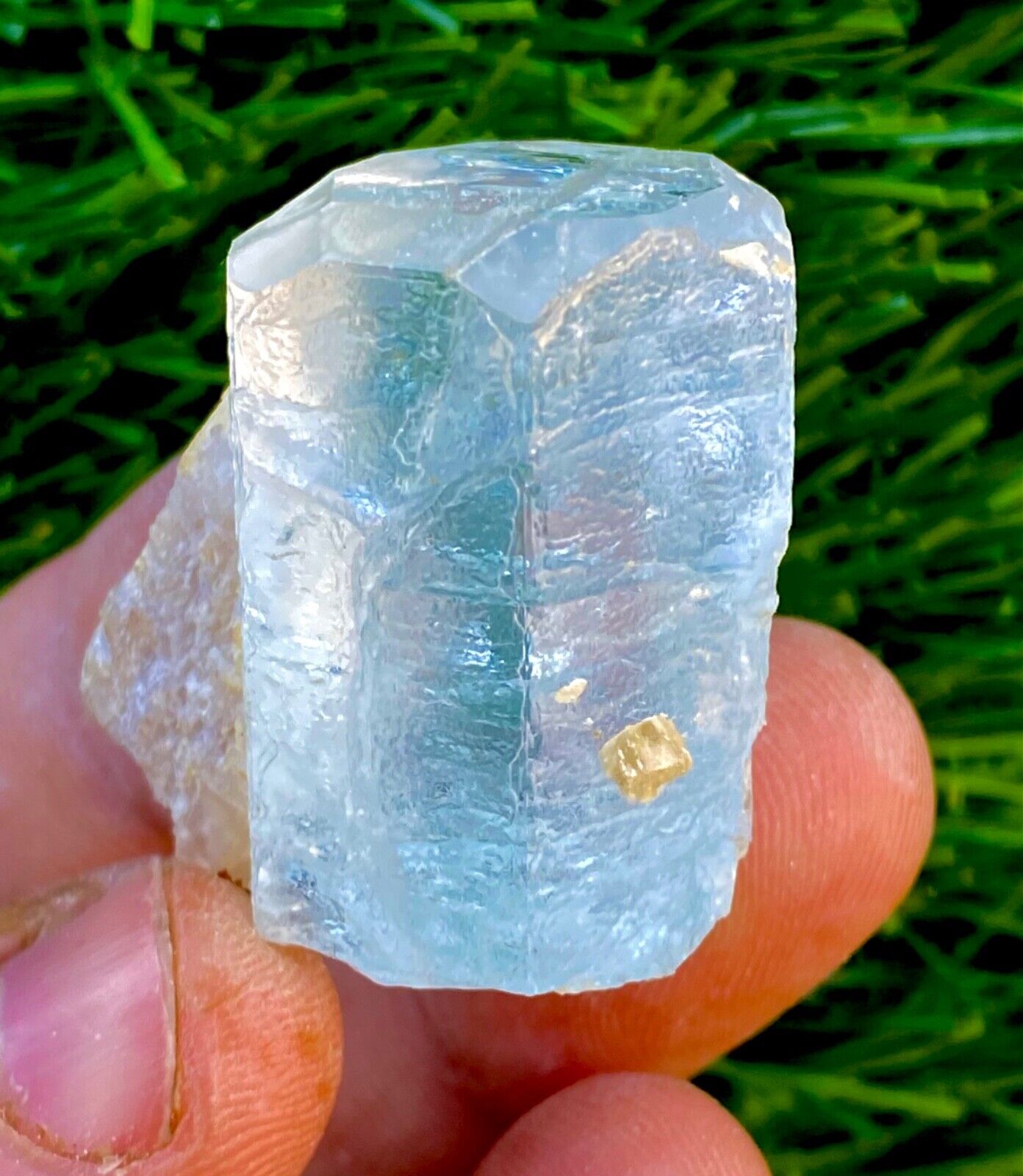 145 carats beautiful blue color double termination clean aquamarine Crystal
