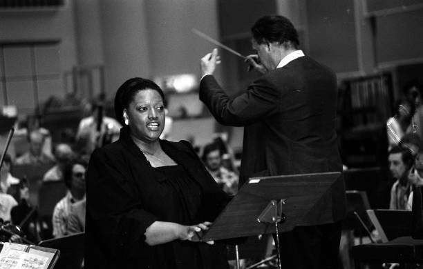 Conductor John Pritchard and soprano Jessye Norman rehearsing w- 1980 Old Photo