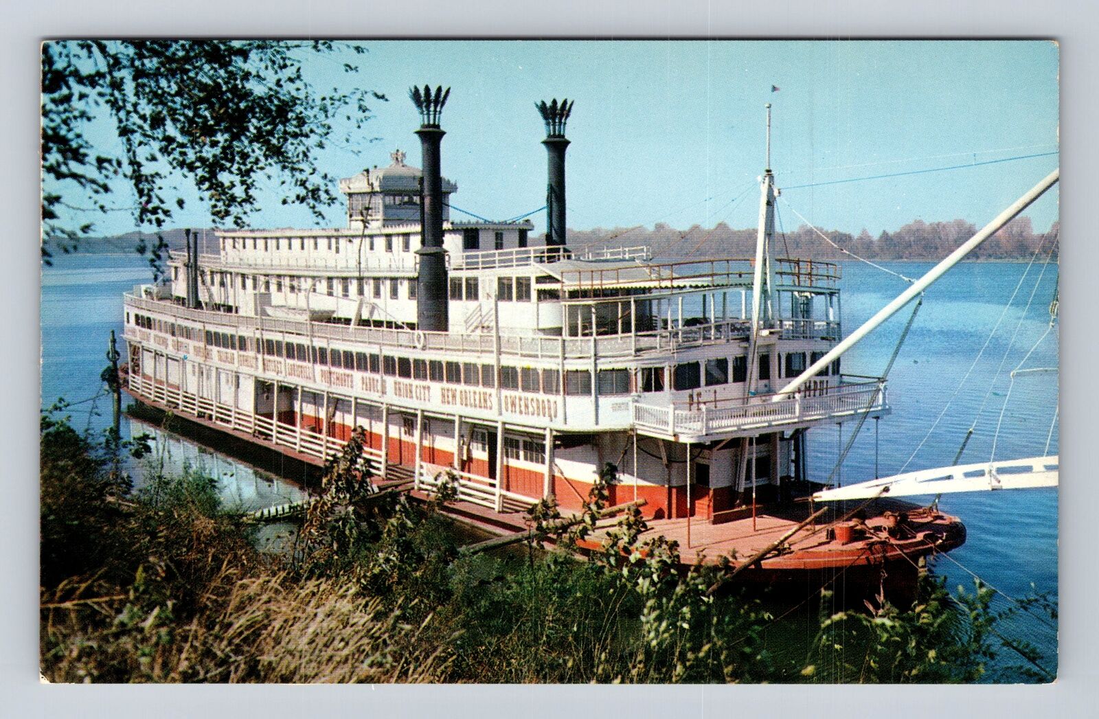 Ship - Transportation, Steamer, Stern-Wheeler, Riverboat, Vintage Postcard