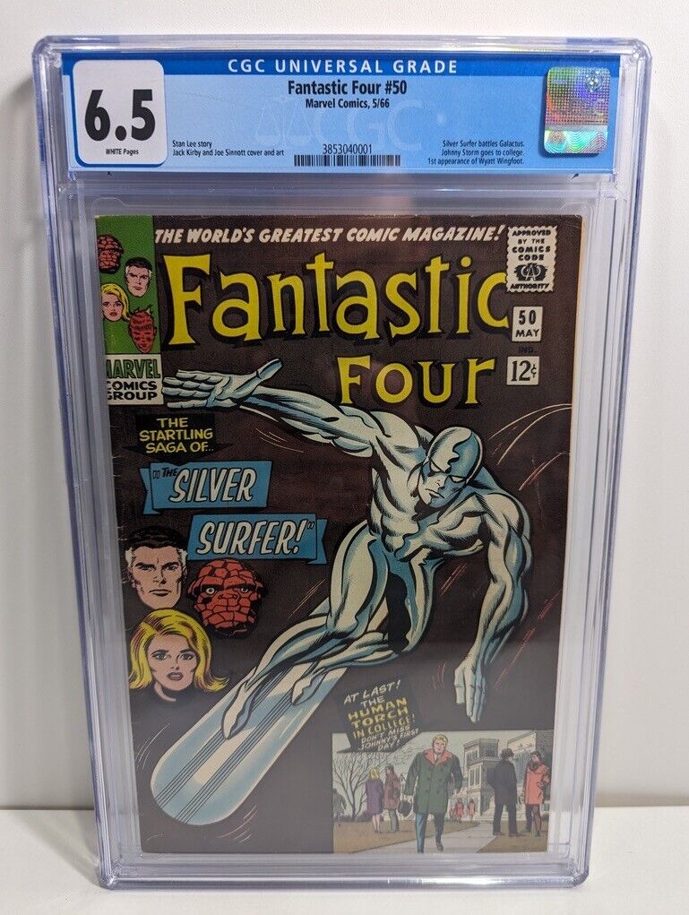 Fantastic Four #50 - CGC 6.5 - 1st Wyatt Wingfoot Silver Surfer Stan Lee KEY