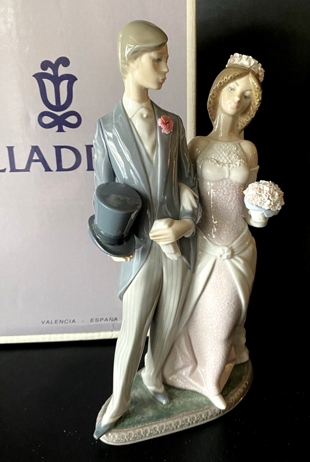 Lladro 1404 MATRIMONY Wedding Couple Bride and Groom - 12.25 -Retired 1997 w/Box