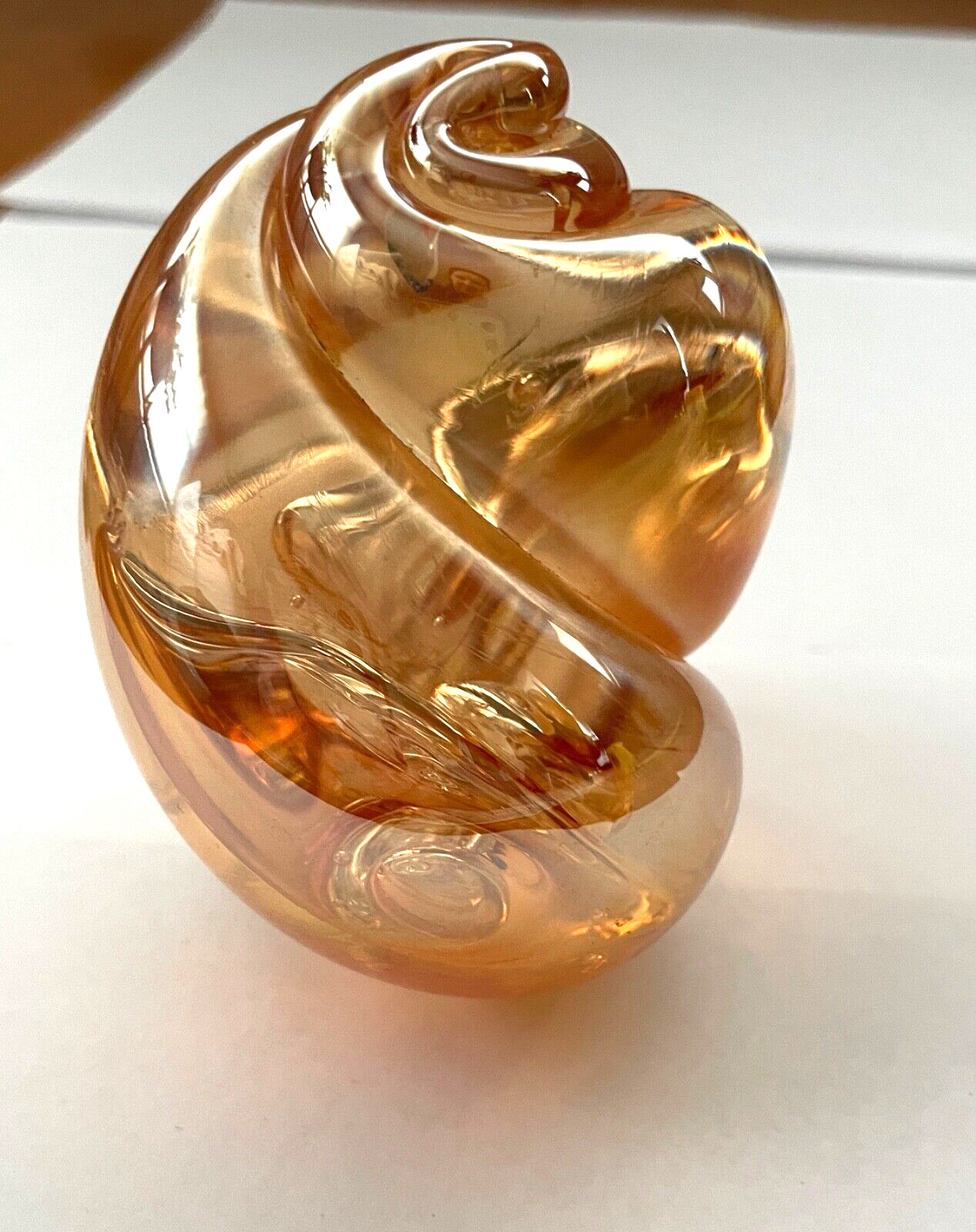 Gorgeous Rollin Karg Signed Twist Sculpture Art Glass Paperweight