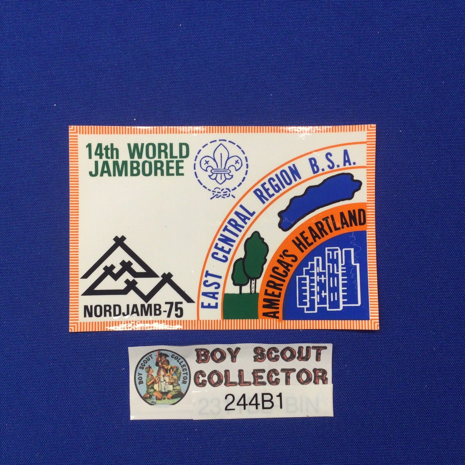 Boy Scout 1975 NordJamb 14th World Jamboree East Central Region BSA Decal 244B1
