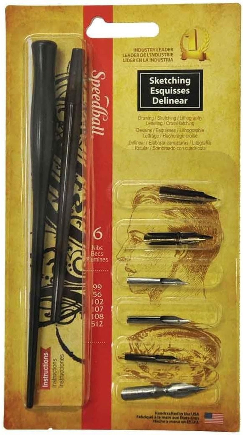 Sketching Pen Set - 2 Penholders W/ 6 Pen Tips