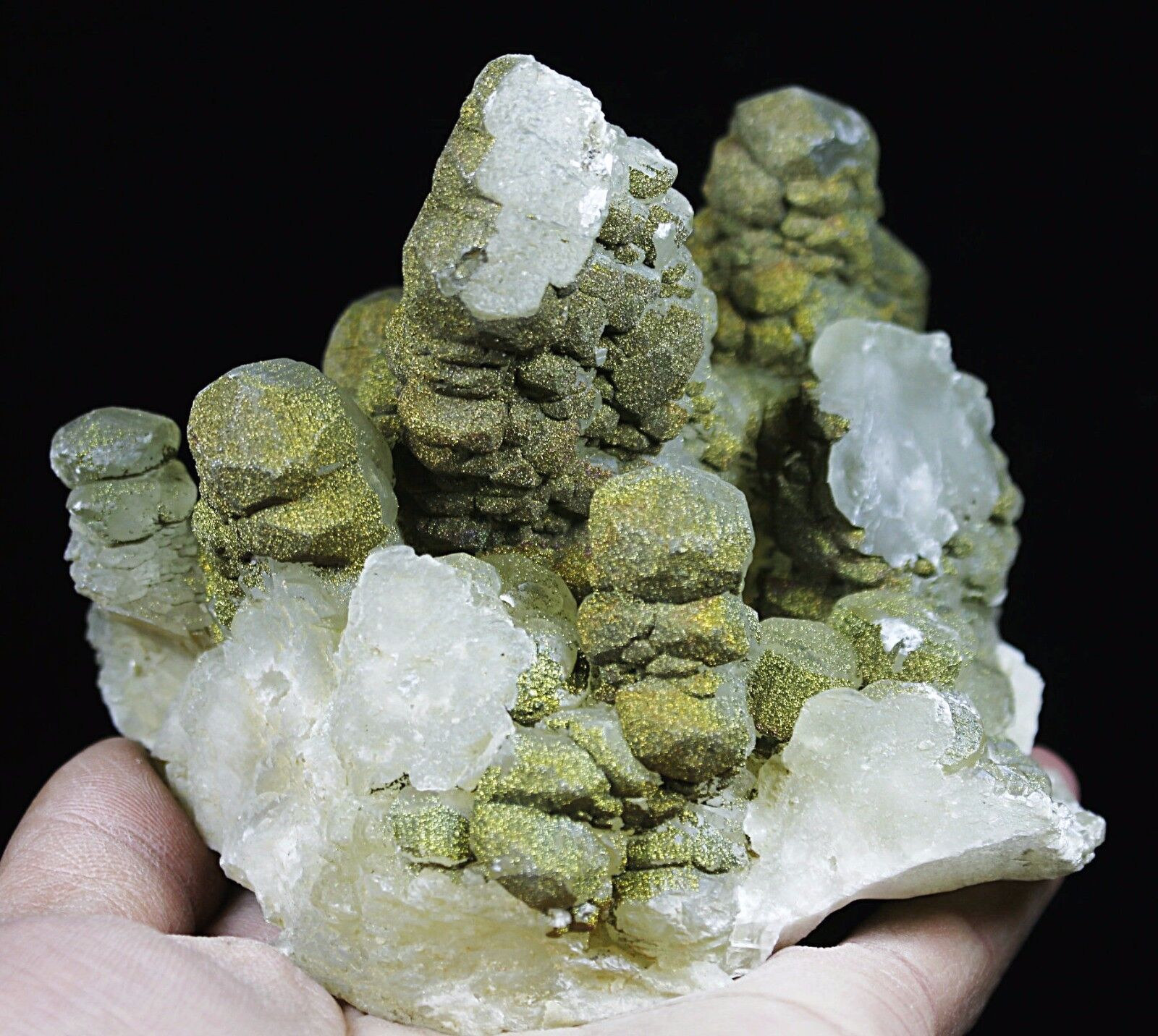 840g New  natural rare Tower Shape calcite & pyrite mineral specimens/China
