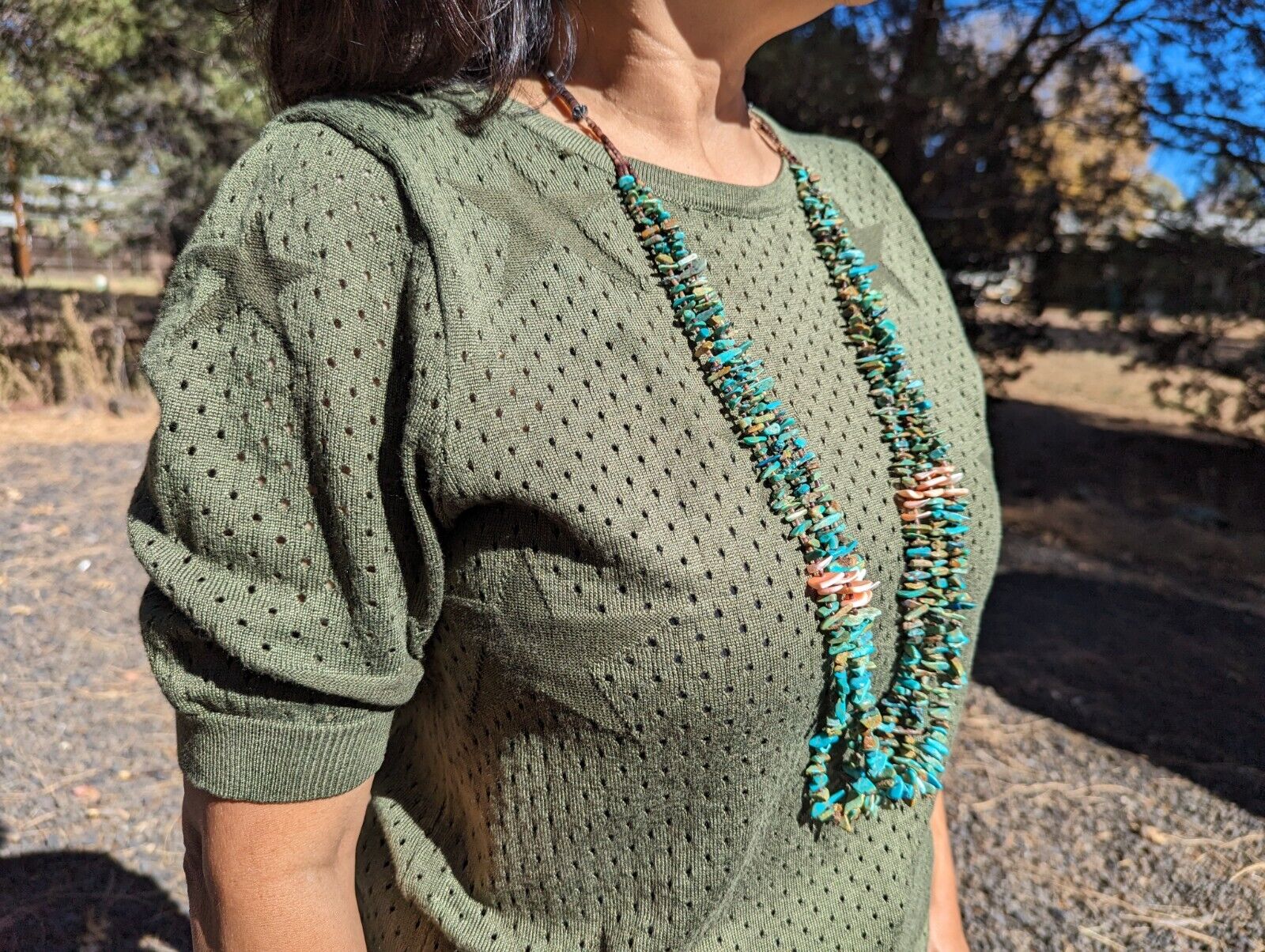 Vintage Navajo Turquoise Necklace - Handmade Southwestern NA Artistry