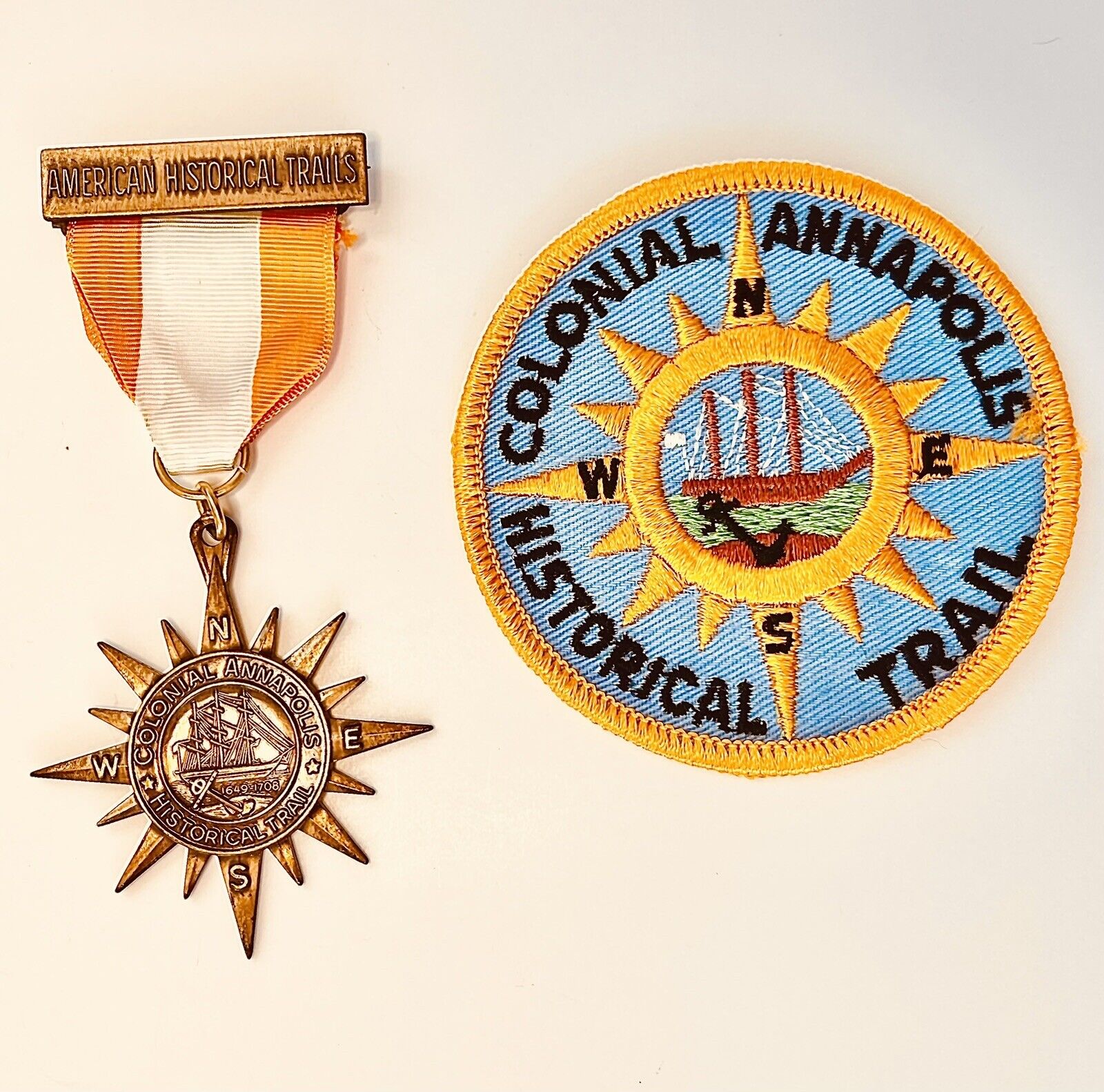 Boy Scouts Historical Trails Colonial Annapolis Medal & Patch Set - Mint 