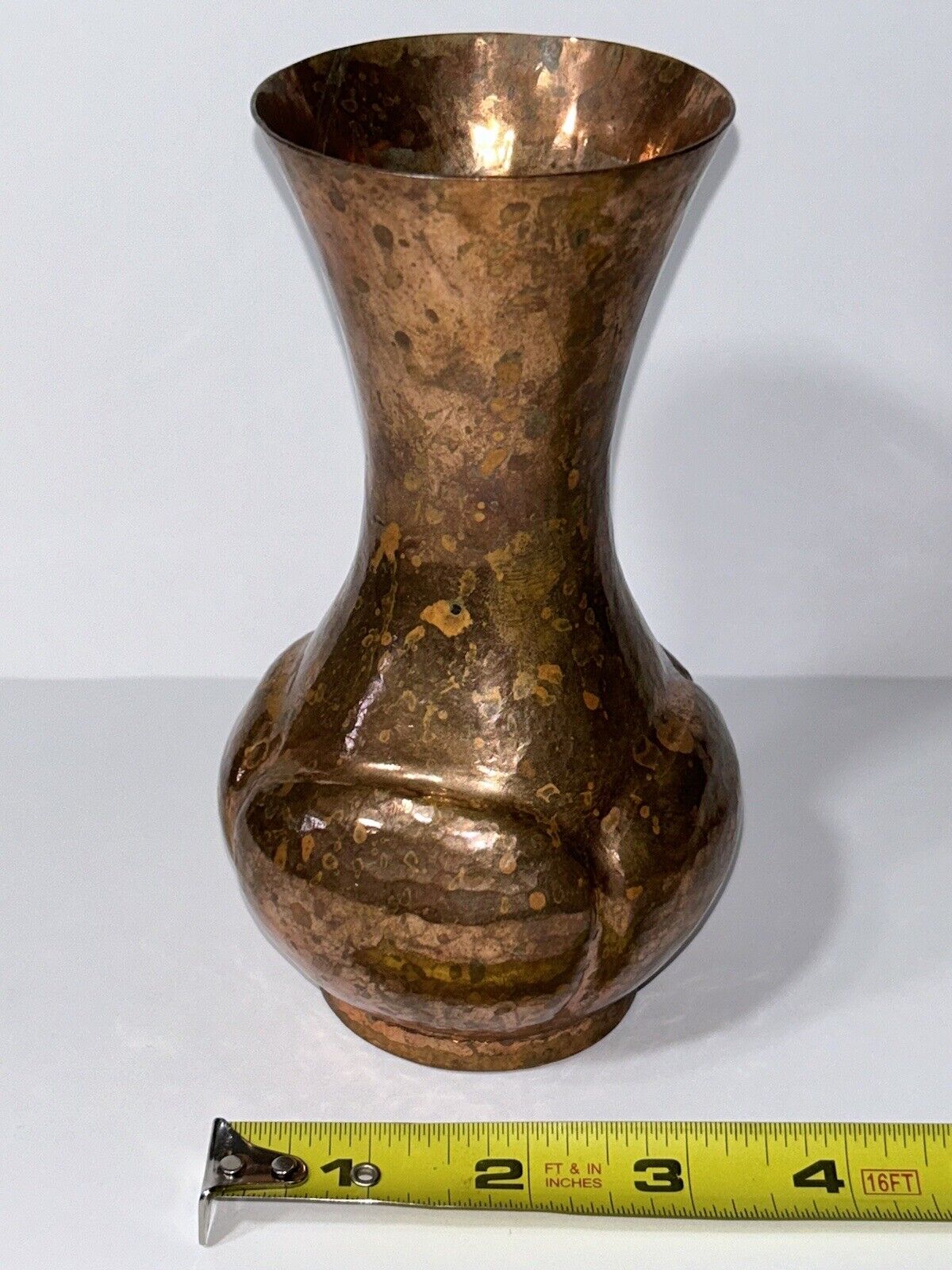 Antique Hammered Copper Vase Arts & Crafts Vase Hammered Copper Vase 6.25” Tall