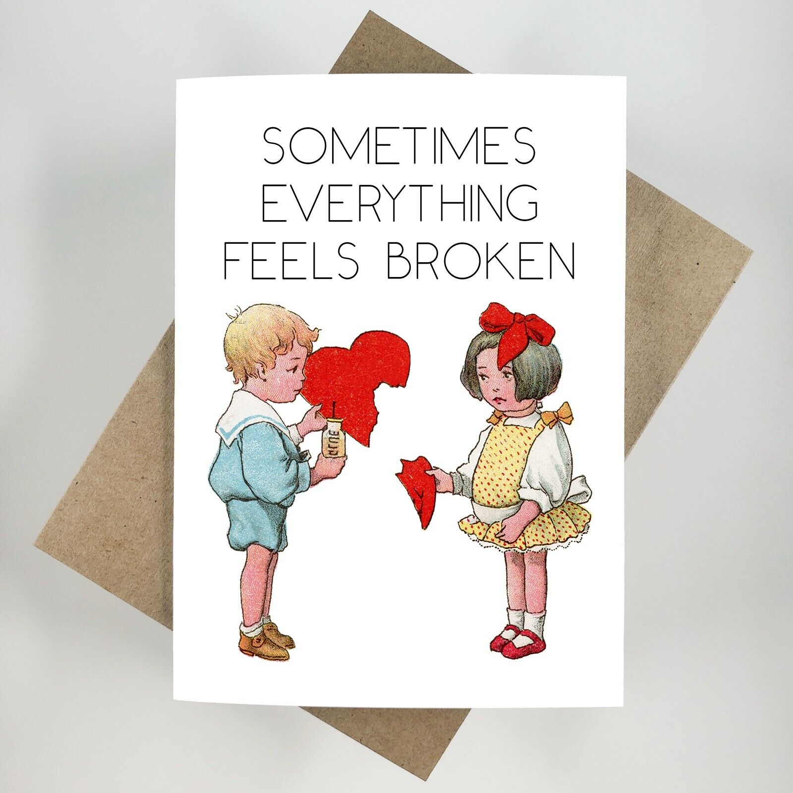Valentine\'s Day Card | You Make Everything Better | Antique Heart Illustration