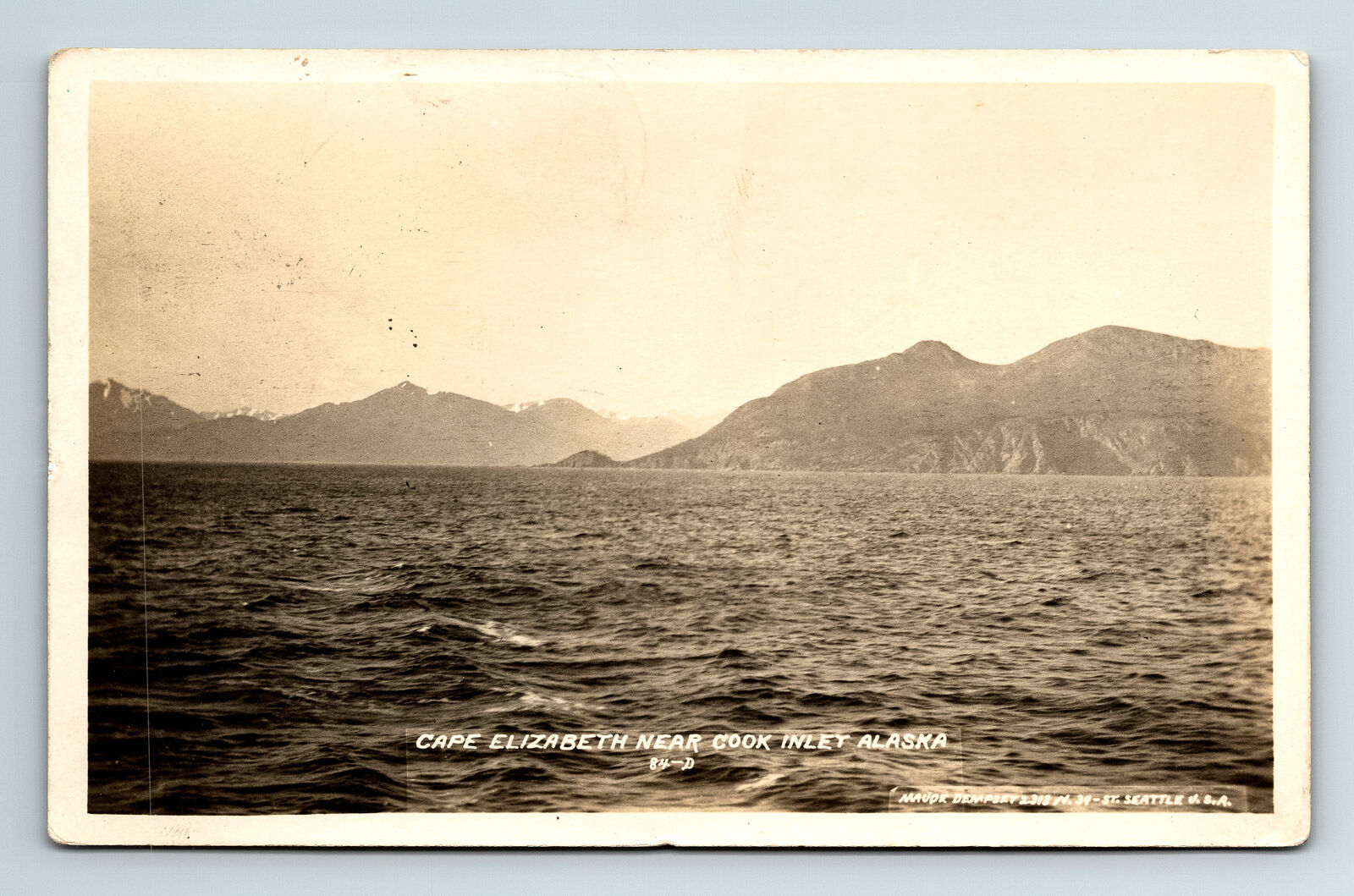 c1919 RPPC Postcard Cape Elizabeth AK Alaska Cook Inlet