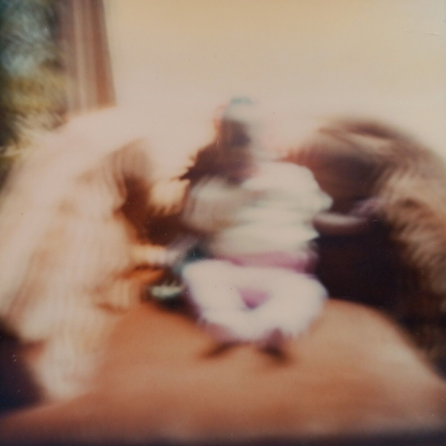 Vintage Polaroid Photo Surreal Child Ghosts Odd Light Blurry Found Art Snapshot