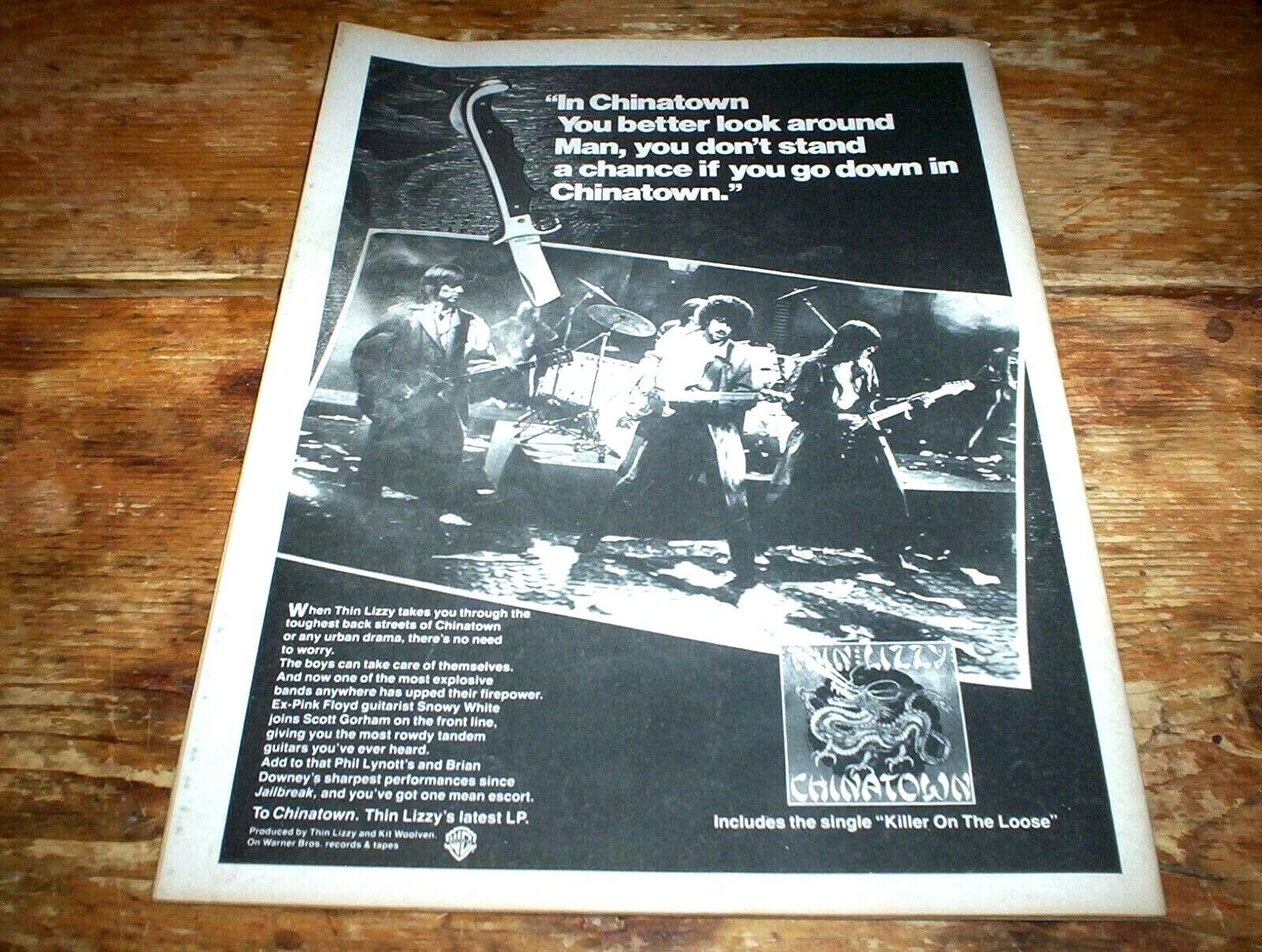 THIN LIZZY / Phil Lynott ( CHINATOWN ) Vintage 1981 U.K. 8\