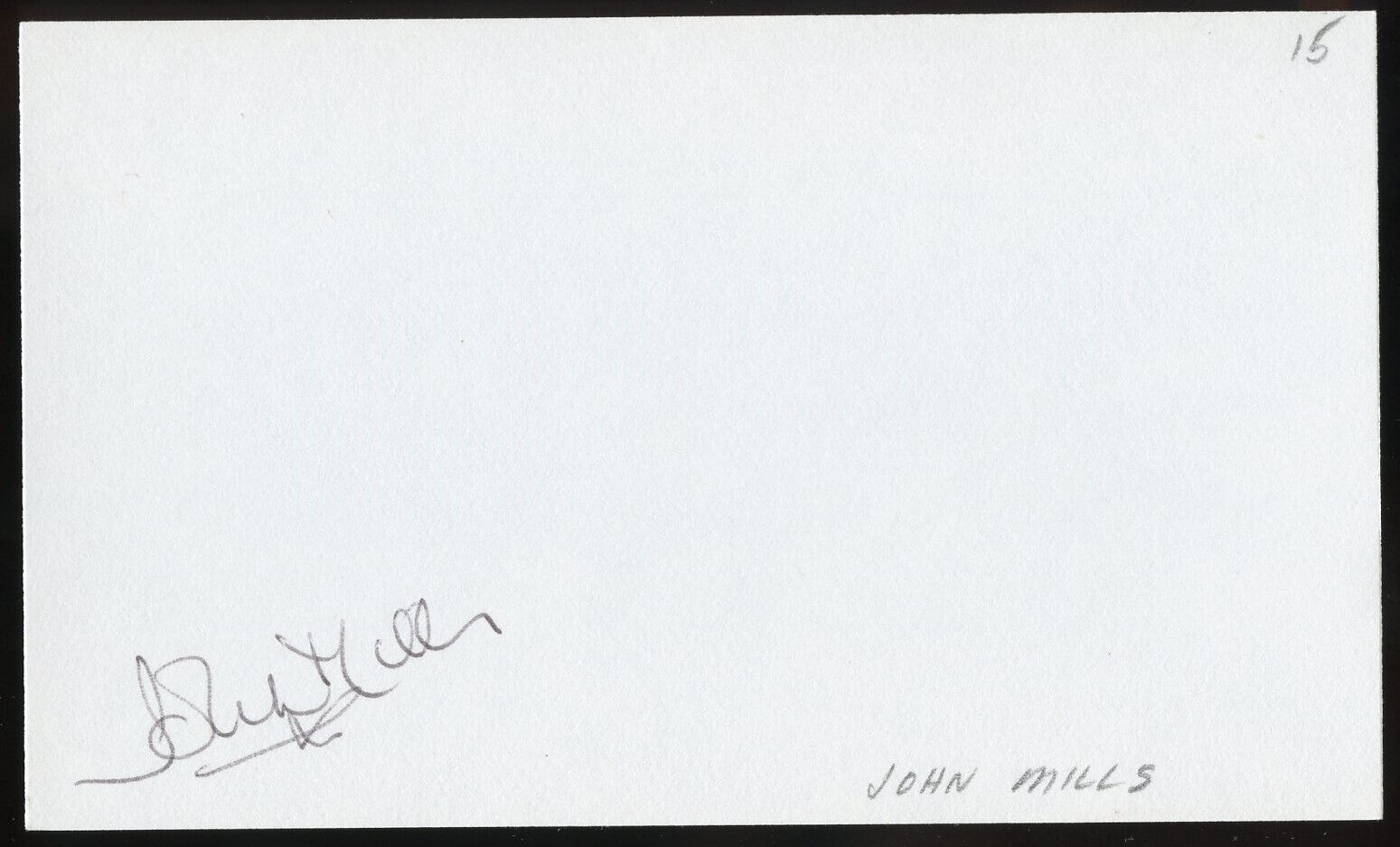 John Mills d2005 signed autograph auto 3x5 Cut English Actor in Ryan\'s Daughter