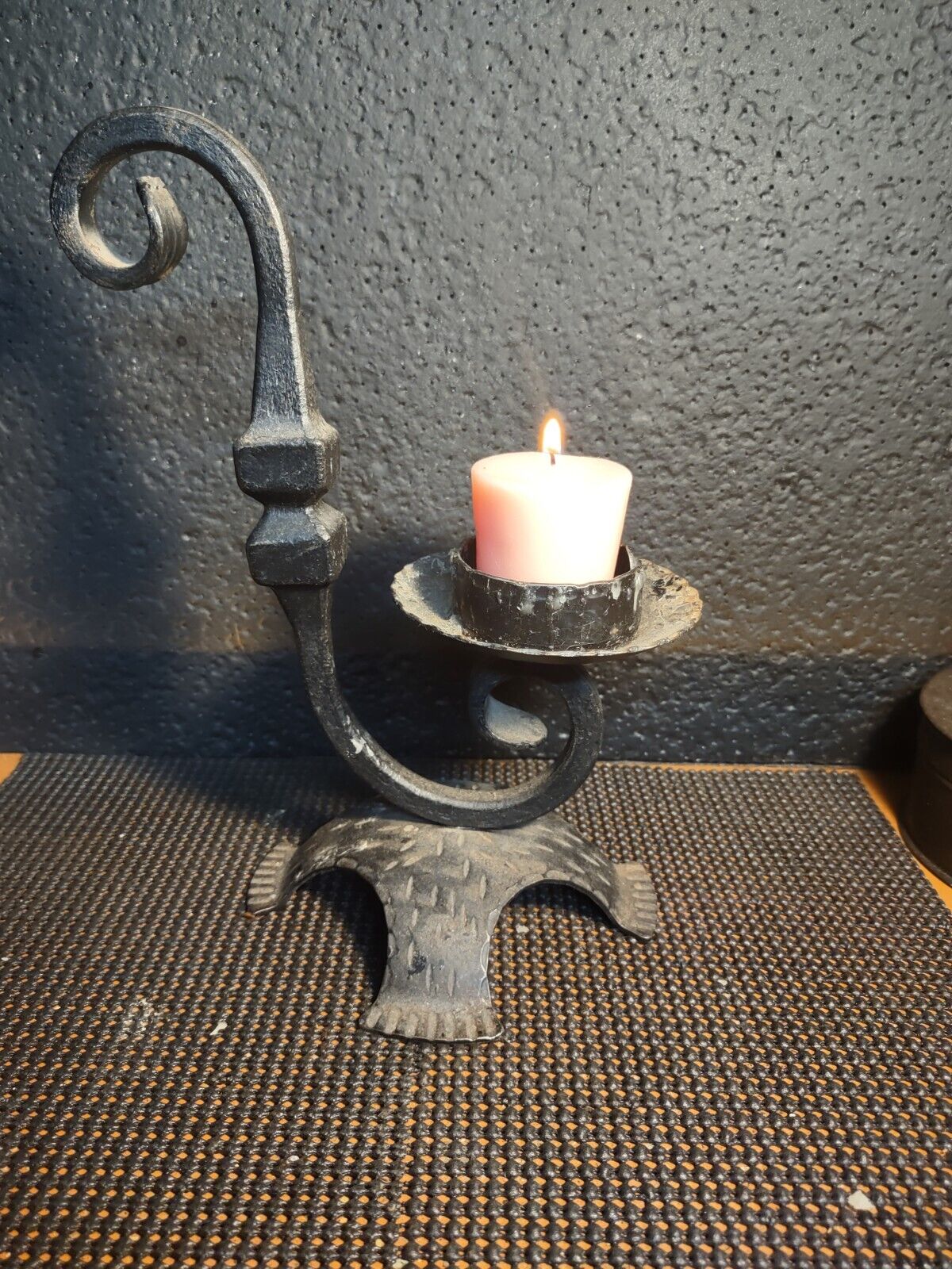Early Gothic Style Candlestick Circa 1900 1920s