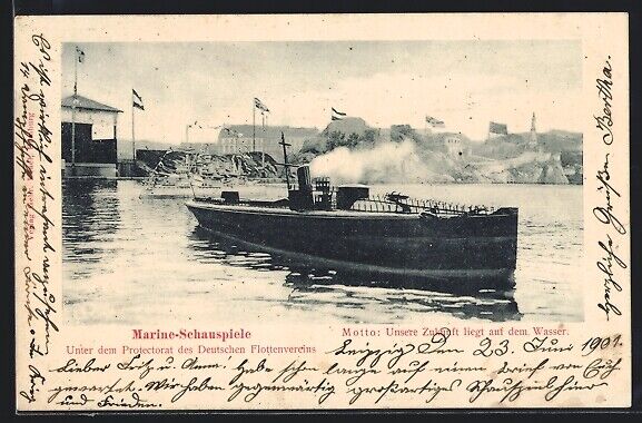 Ak Kriegsschiff-Modelle at The Marine-Schauspielen 1901