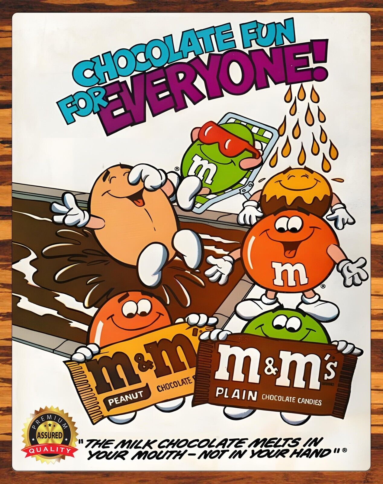 M&M's - Chocolate Fun For Everyone - 1986 - Rare - Metal Sign 11 x 14