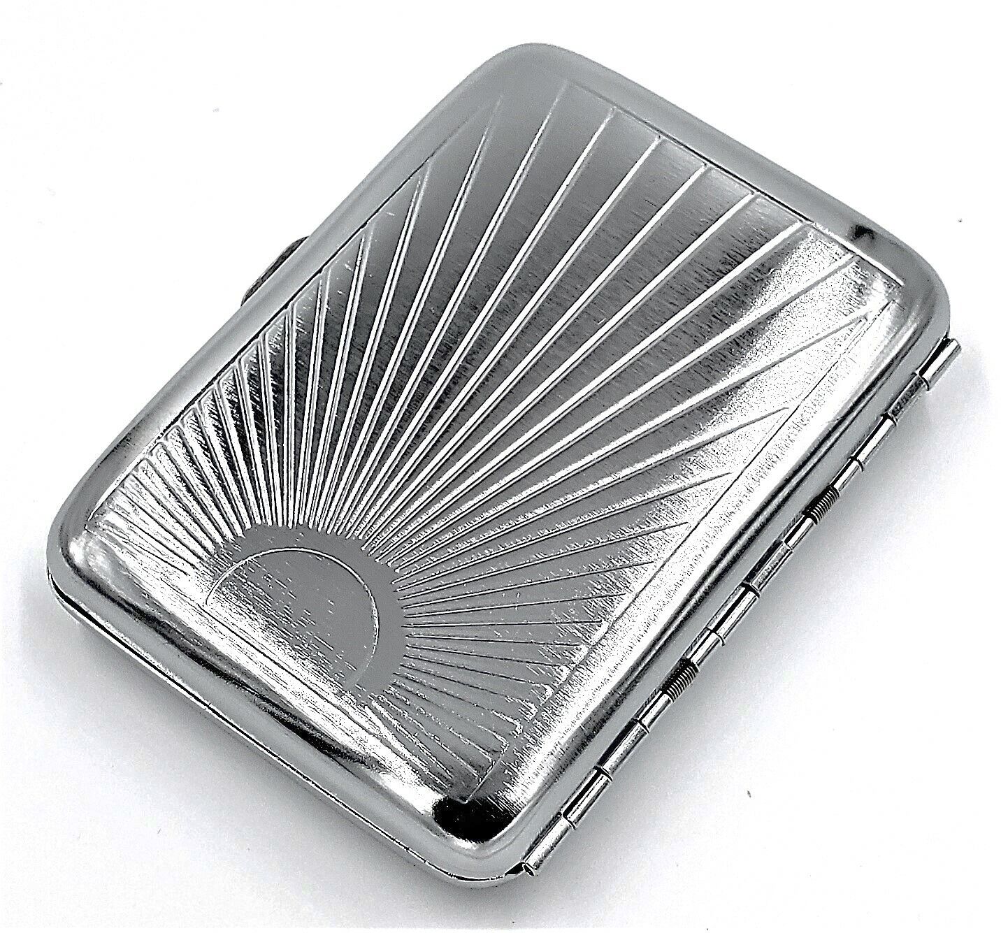 Classic Metallic Silver Color Double Sided King Cigarette Case Ray design