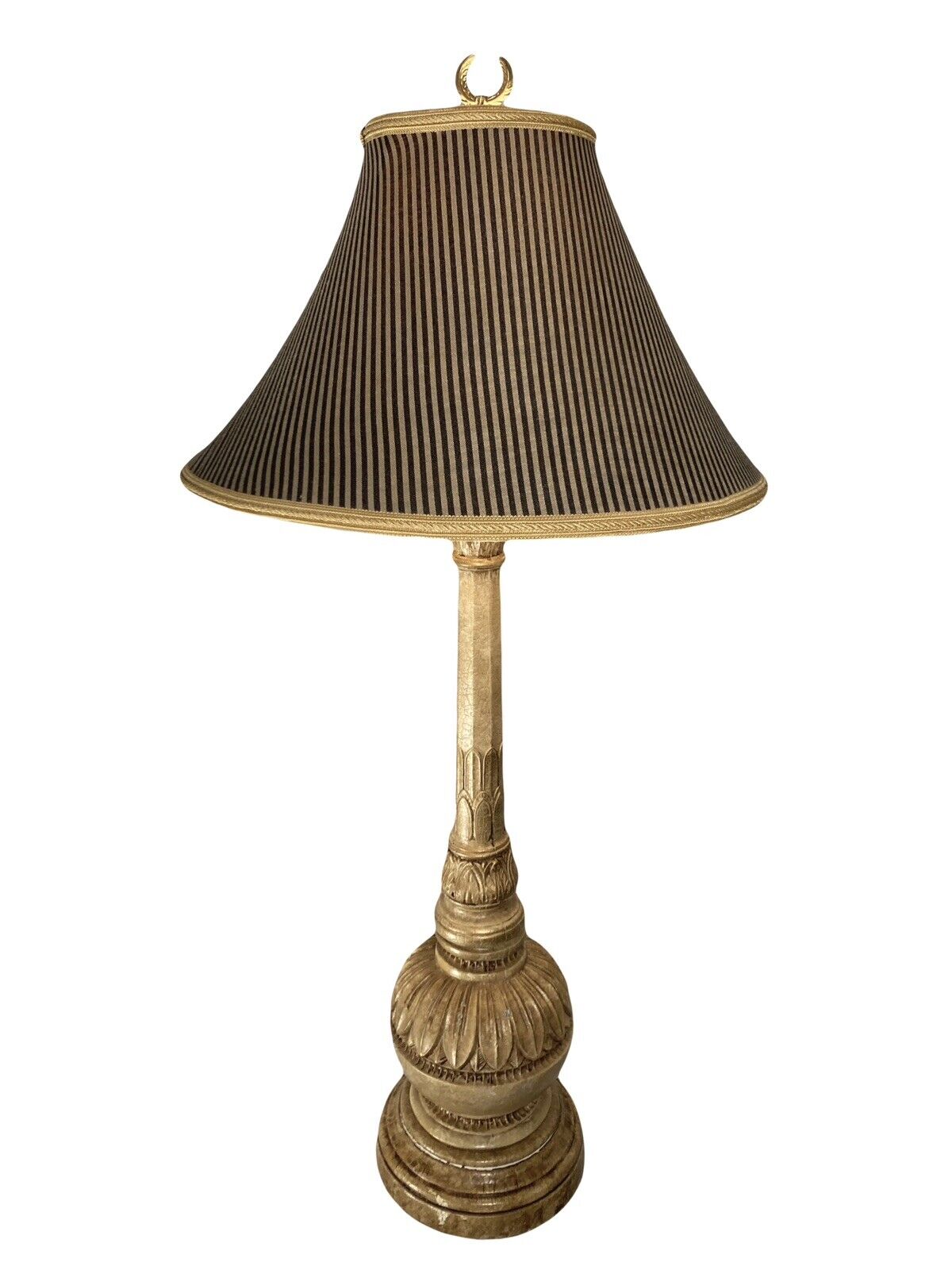 Vtg Wildwood Table Lamp With Original Wildwood Solid Hardware, Shade and Finial
