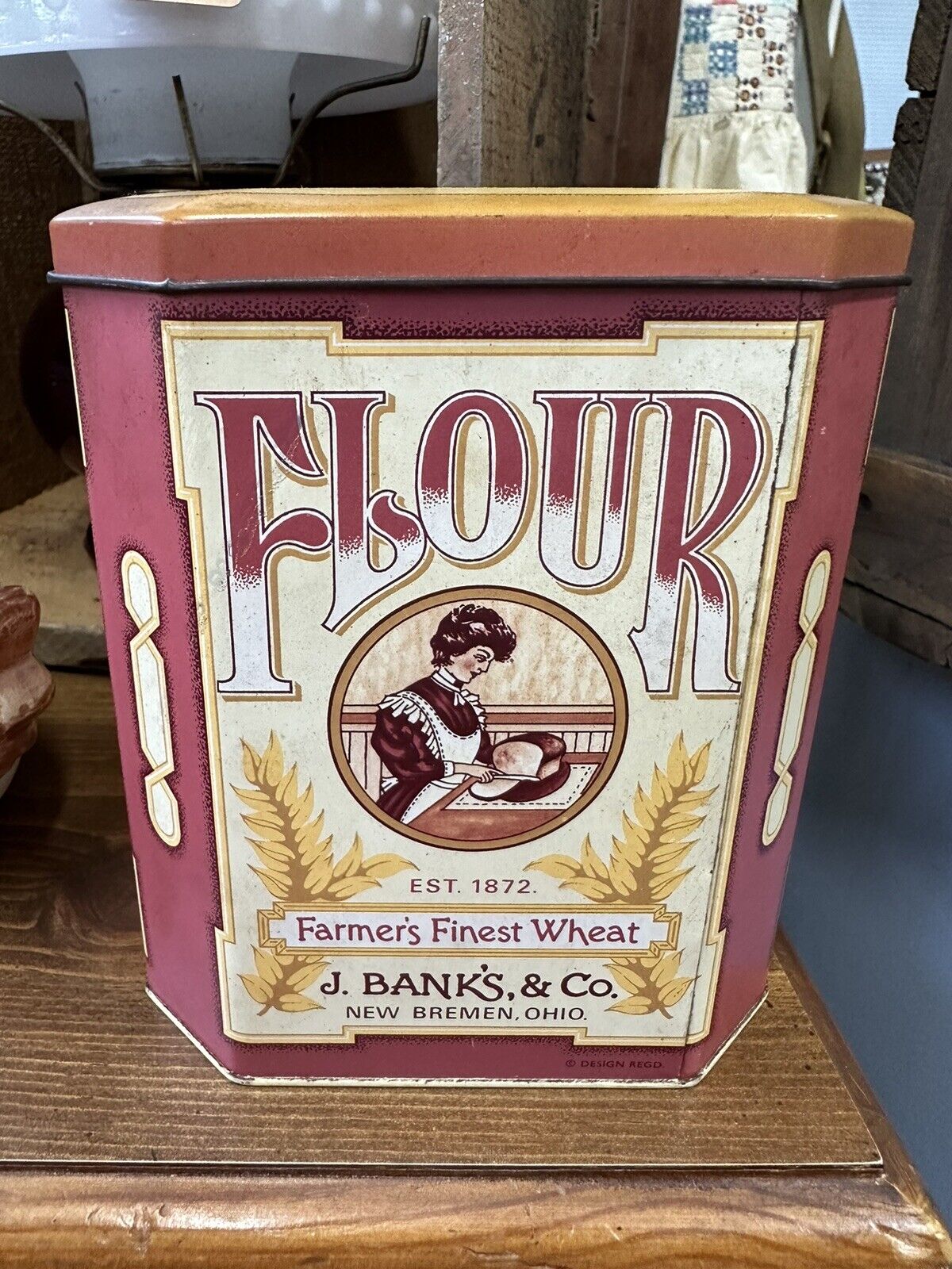 Vintage J Banks & Co Flour Tin
