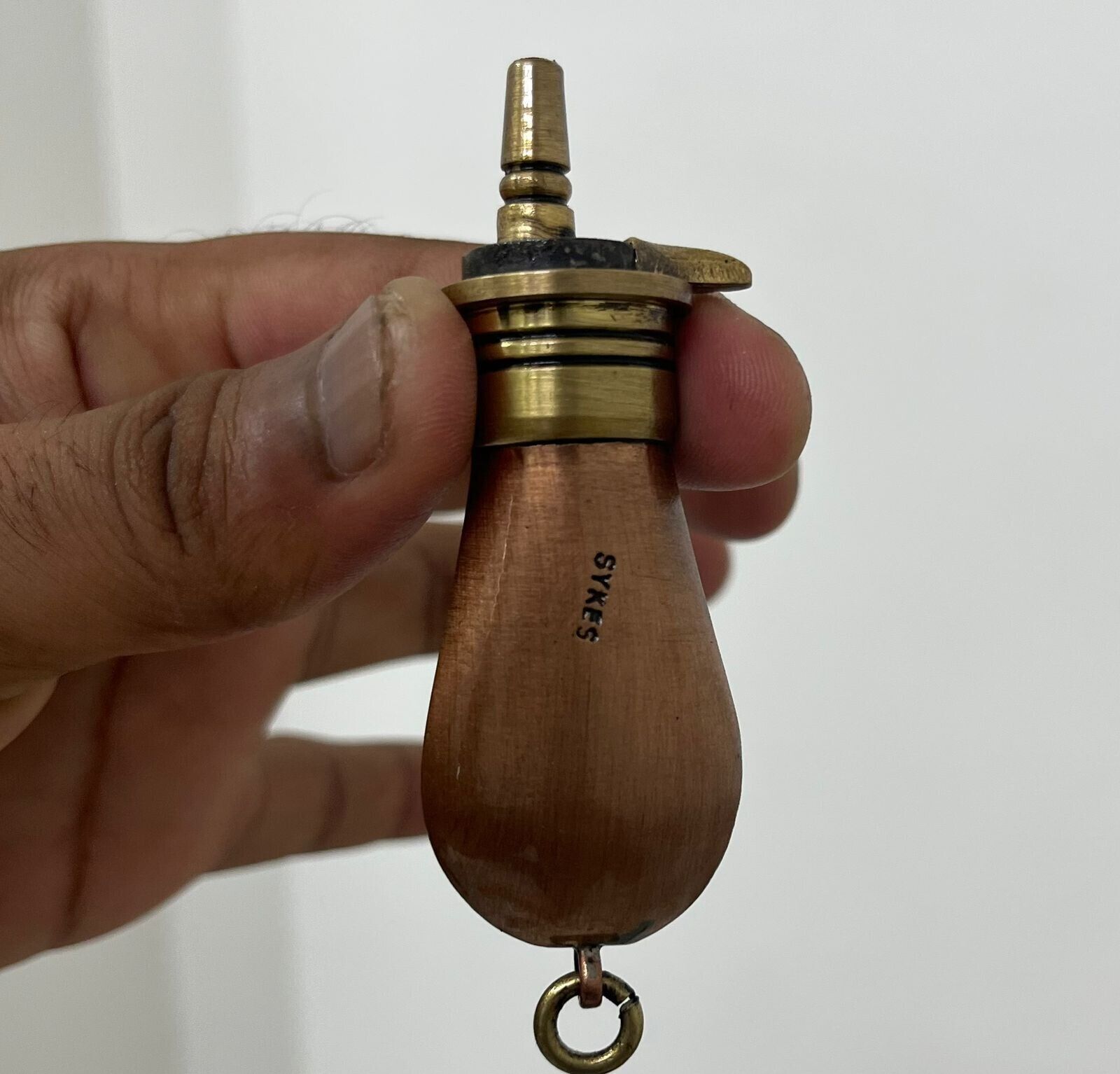Victorian Style Miniature Brass Copper Gun Powder Small  Bottle Flask
