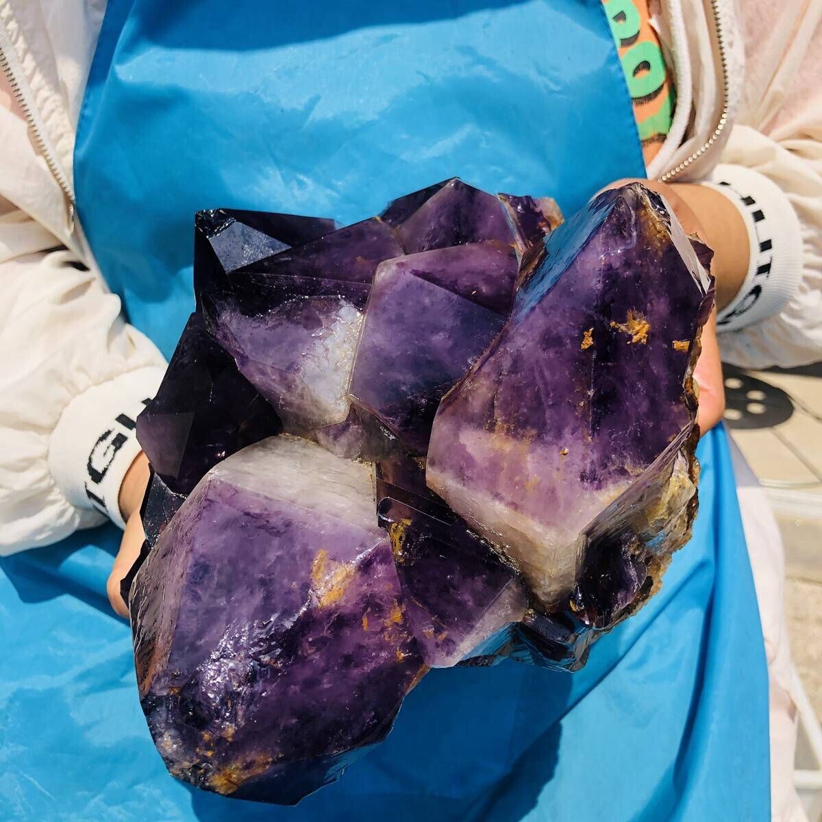 10.89LB Natural Amethyst Cluster Purple Quartz Crystal Rare Mineral Specimen 746