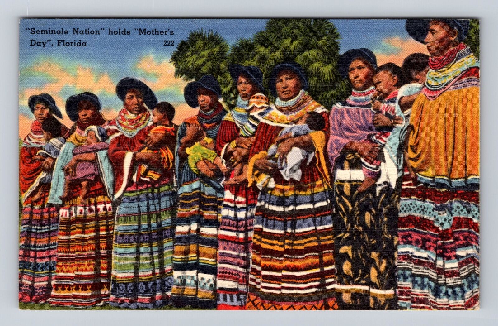 FL-Florida, Seminole Nation Holds Mother\'s Day, Antique, Vintage Postcard