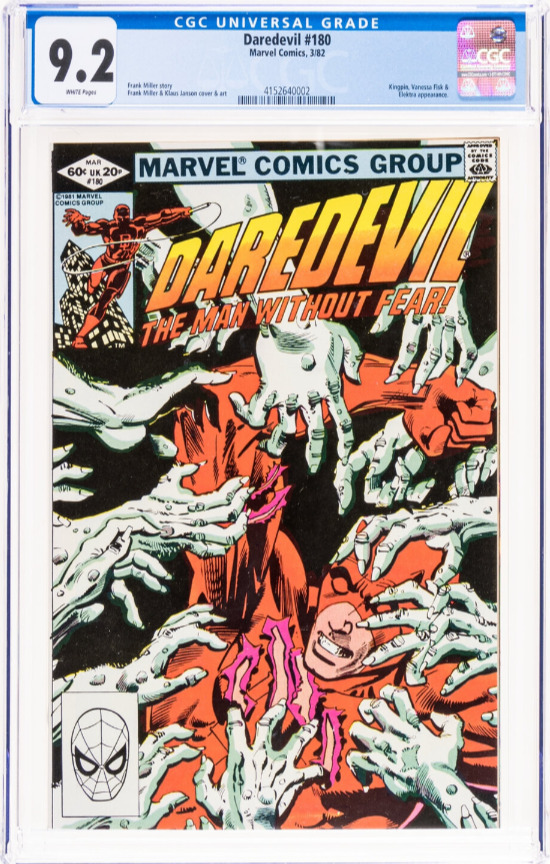 Daredevil #180 (CGC 9.2 - MARVEL 1978) (ITEM VIDEO) Miller. Kingpin. Elektra.