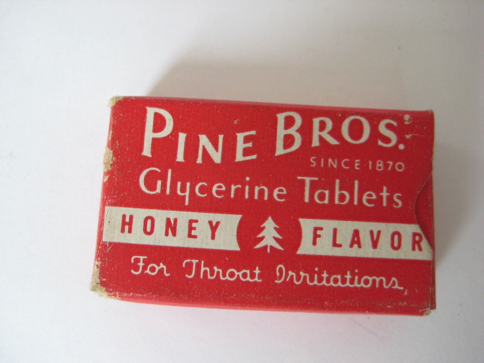 vintage Pine Bros Glycerine Tablets TEST SAMPLES BOX honey cough drops salesman