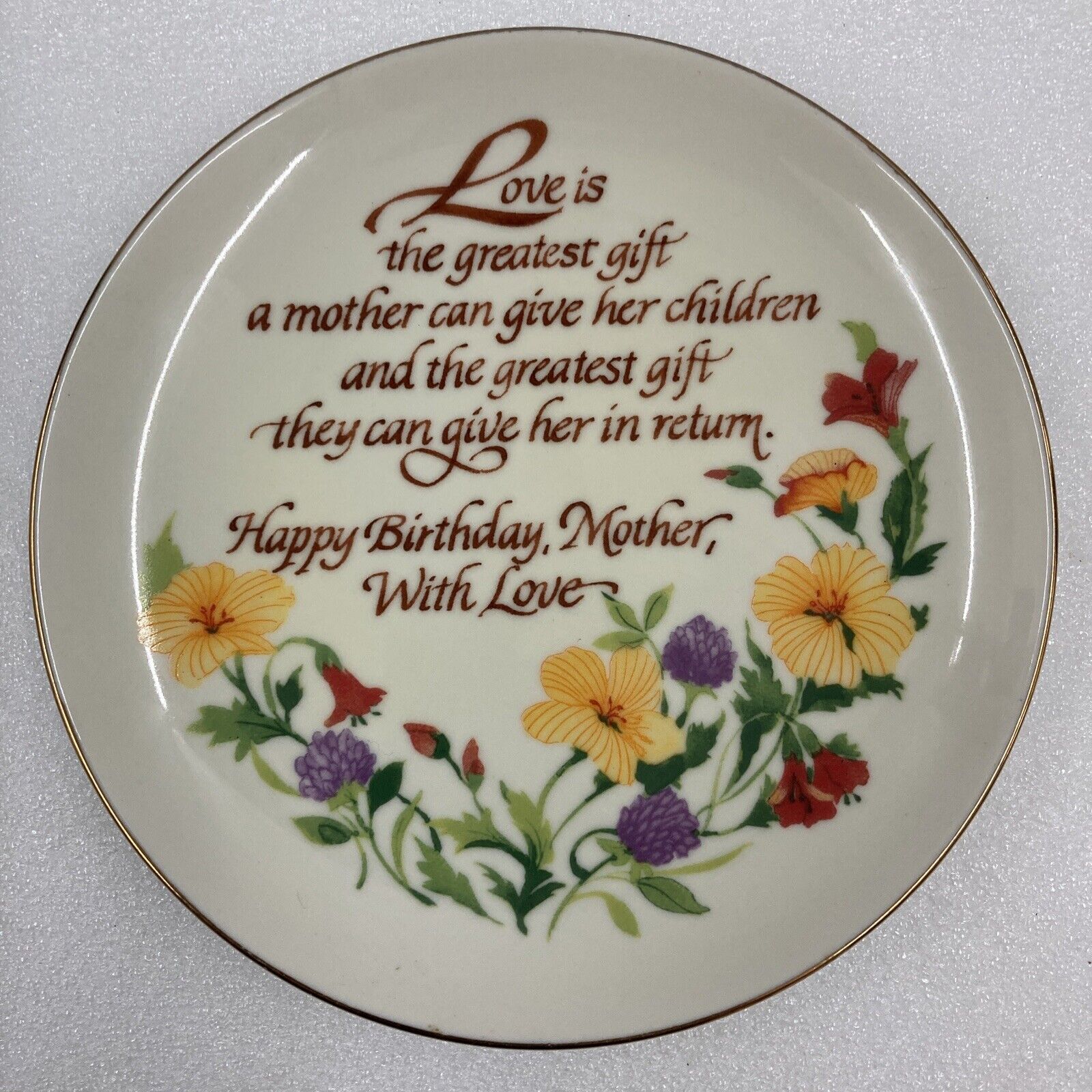 American Greetings 1983 Lasting Memories Plate”Happy Birthday Mother”6-1/4” B33