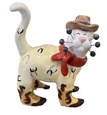 Amy Lacombe Whimsiclay Cat Figurine Cowboy Western 2006 Signed picture