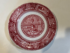 Antique Rare Russian Transferware Red (Pink) Plate, 8  3/8
