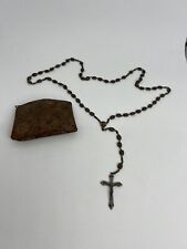 Vintage Italy Rosary Crucifix Cross & Madonna with Case picture