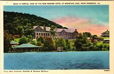 Pembroke VA-Virginia, View Modern Hotel And Lake, Vintage Postcard picture