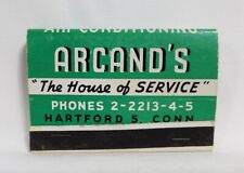 Vintage Arcand's Appliance Sales Service Repair Matchbook Hartford Advertising picture