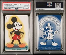 RARE 1938 CASTELL BROS. LTD. MICKEY MOUSE SHUFFLED SYMPHONIES-BLUE PSA 8 NM-MINT picture