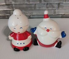 Santa And Mrs. Claus Ceramic Salt And Pepper Shakers 4.2-4 In.Tall picture