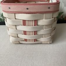 LONGABERGER RARE 2013 WHTWASH/PINK BABY/ BIRTHDAY SQ BSKTW/ RD PROT SECOND QUAL picture