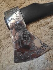 Handmade Carbon Steel Axe With Skull Engraving For Hunting Camping & Hiking picture