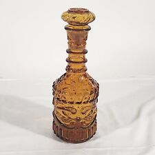 Vintage MCM Bonded Jim Beam Amber Glass Bottle Decanter With Stopper Empty picture
