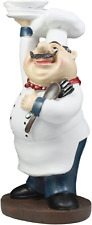 Ebros Be Our Guest French Bistro Chef Holding Plates and Utensils Statue Kitchen picture