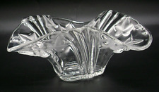 Vintage Mikasa Lead Crystal Bowl Frosted Parisian Ivy Leaf picture