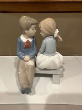 NAO BY LLADRO #1136 FIRST LOVE - BOY AND GIRL ON BENCH picture