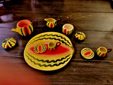 Collectible Miniature Watermelon 10 Piece Porcelain Tea Set-1992 picture