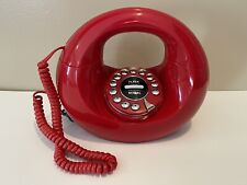 Polyconcept  Donut Handbag Phone Red Push Button Dial Vintage Retro USA W/cord picture