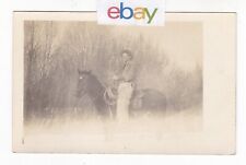 1908 RPPC PLEASANT DALE NEBRASKA GUY POOL HORSE WOOLY CHAPS VINTAGE POSTCARD NE picture